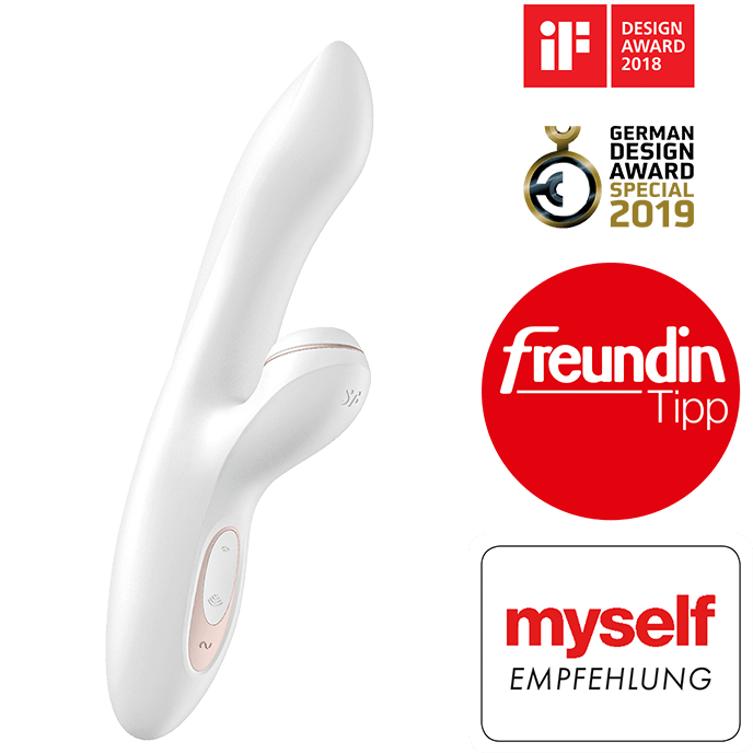 Satisfyer G-Spot Rabbit-Vibrator mit Druckwellen "Pro + G-Spot", weiß