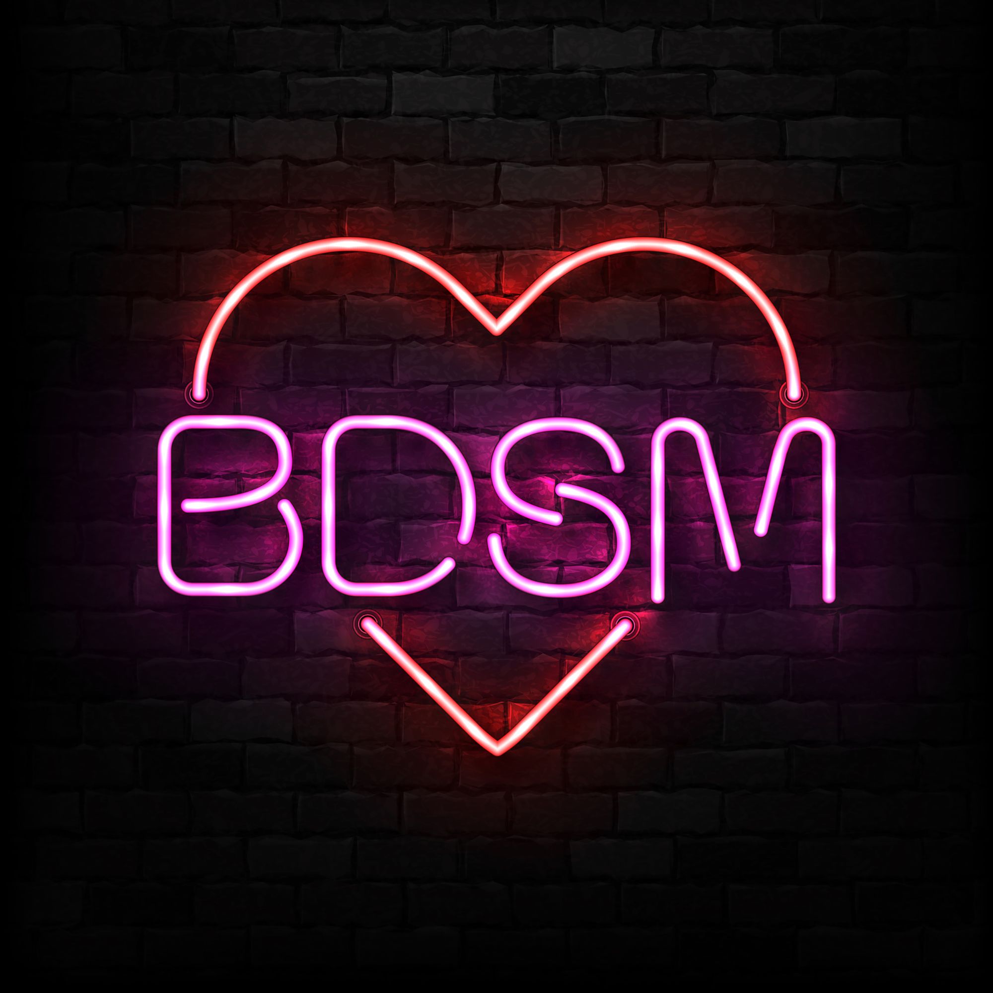 Beleuchtete Schrift: BDSM