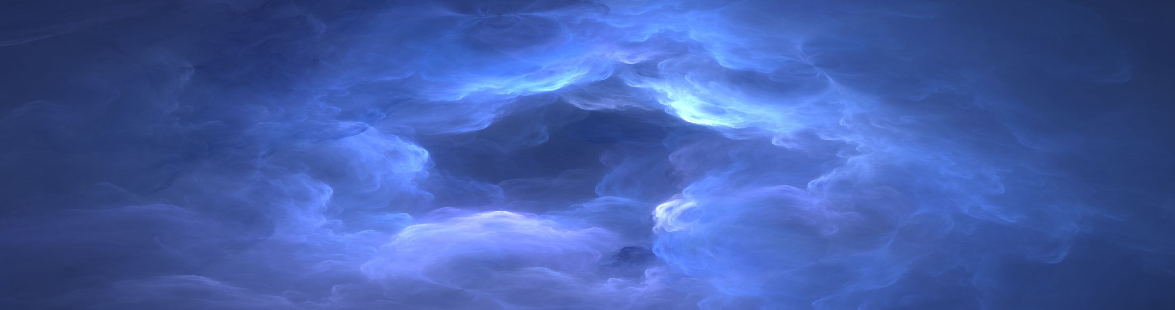 Wirbel in verschiedenen blau Tönen verlaufen künstlerisch ineinander.