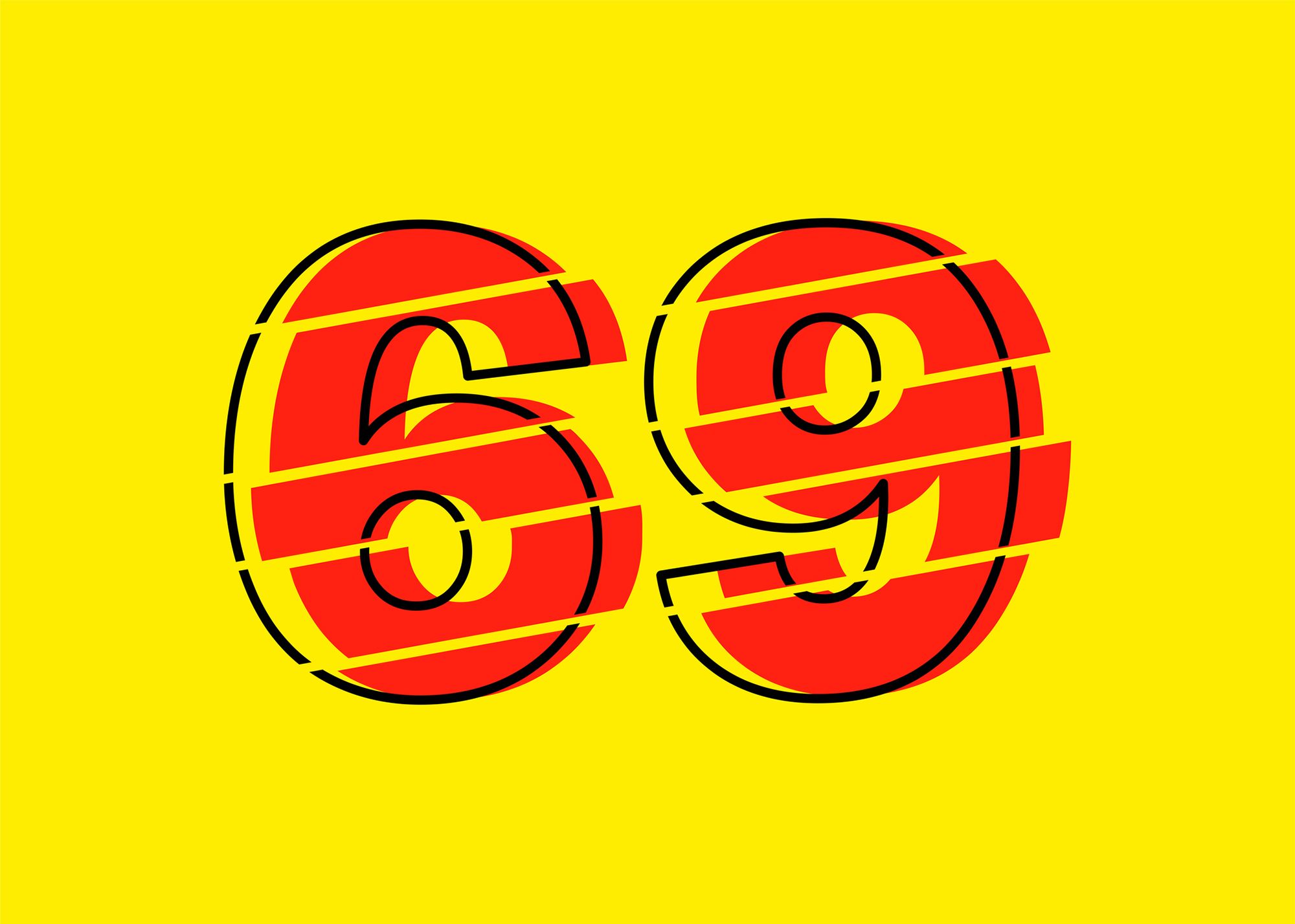 Die Zahlen 6 und 9 auf gelbem Hintergrund